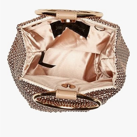 Jessica McClintock Rose Gold Gwen Ball Mesh Ring Clutch - Picture 14 of 15